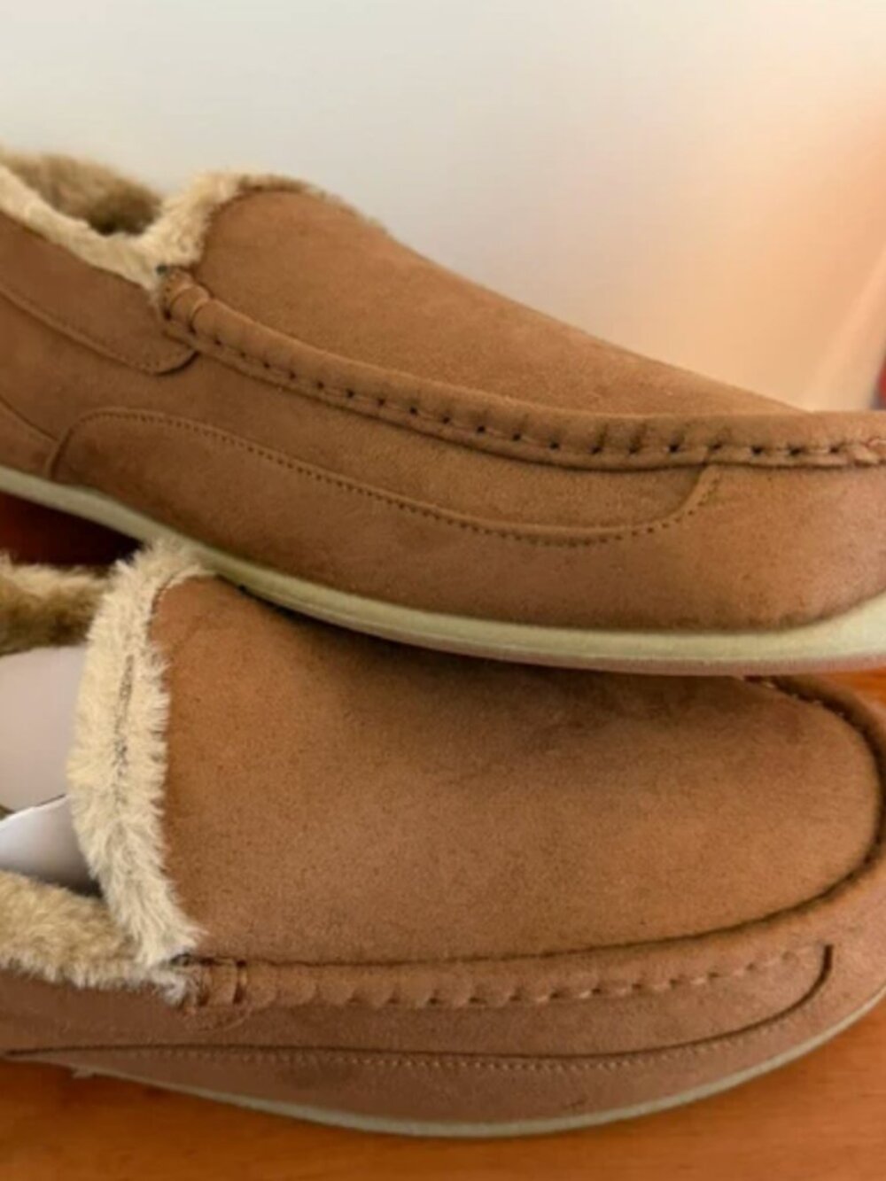 Deer Stags Slipperooz Men’s Spun Moccasin Slippers Brown Size 11 NEW